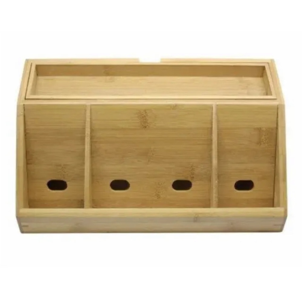 Lipper Bamboo Wood charging station